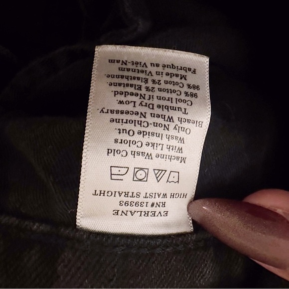 Everlane High Waist Straight Leg Jeans Black - Picture 5 of 5